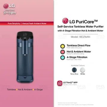 LG PuriCare WD216AN Tankless Hot and Ambient Water Purifier with 4 Stage Filtration Malaysia