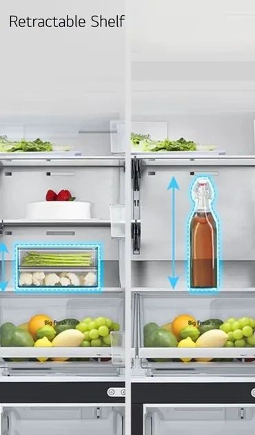 LG Retractable Shelf Flexible Storage for Tall Bottles Refrigerator Malaysia