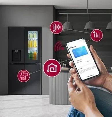 LG ThinQ Smart Control InstaView Fridge with App Connectivity and Remote Monitoring Malaysia