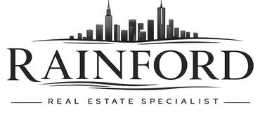 Logo for Rainford Real Estate Specialist featuring a city skyline.