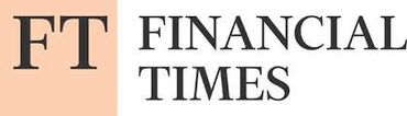 Financial Times logo with serif font and peach background.