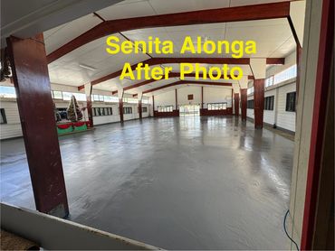 Senita Alonga Gathering Hall. Photo of Floor After Have Been Painted. Paint, Supplies & Labor, Donat
