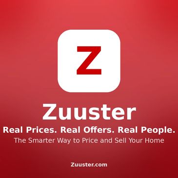 Zuuster logo with tagline on a red background.