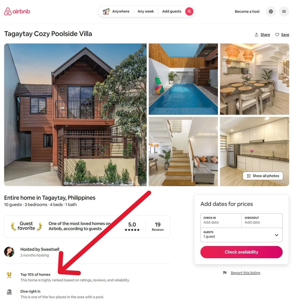 airbnb listing located in tagaytay philippines. photos taken by a pro airbnb photographer since 2010