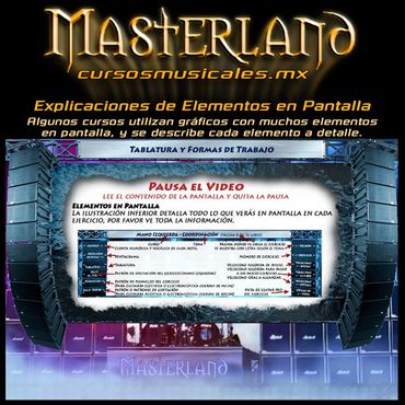 Los videos de los cursos musicales, explican en pantalla todo tipo elementos gráficos que incluyen.
