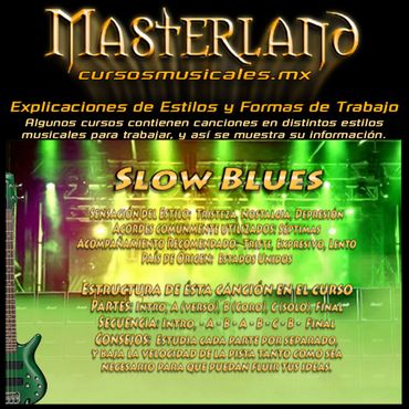 Los videos de algunos cursos musicales contienen explicaciones de estilos musicales en pantalla.