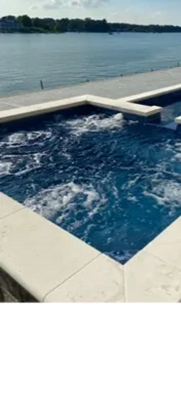 Completed fiberglass pool