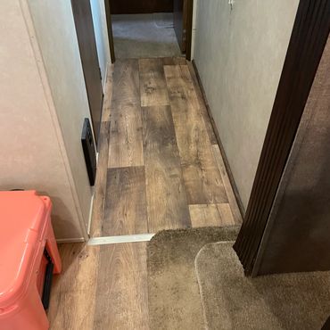 Restored camper floor project on site in one day!