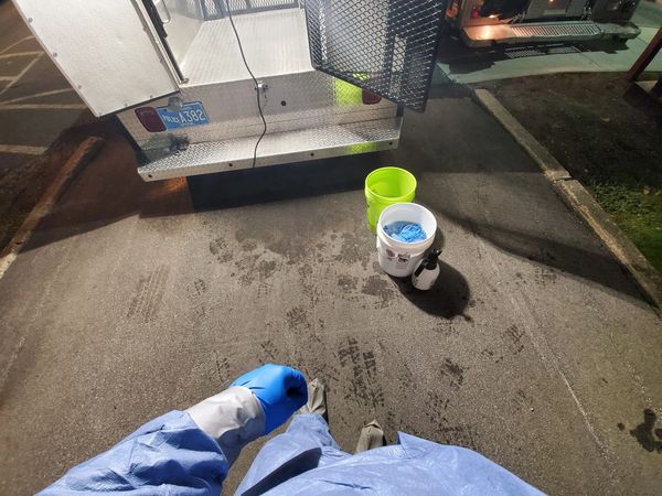 cleaning and decontaminating a police van in massachusetts