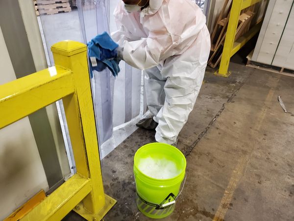 Coronavirus cleaning (infection control) services in an industrial setting.