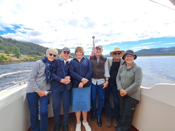 Standard Charter - Huon River Cruises - Charterers on the aft deck enjoying the sun
