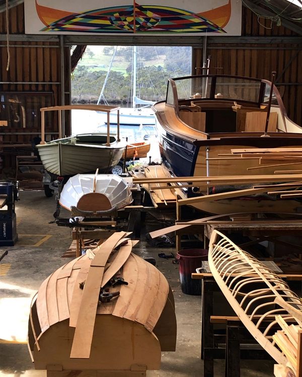 Huon Valley Road Trip - Huon River Cruises - inside the Wooden Boat Centre