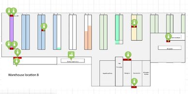Map with temperature sensor location and status