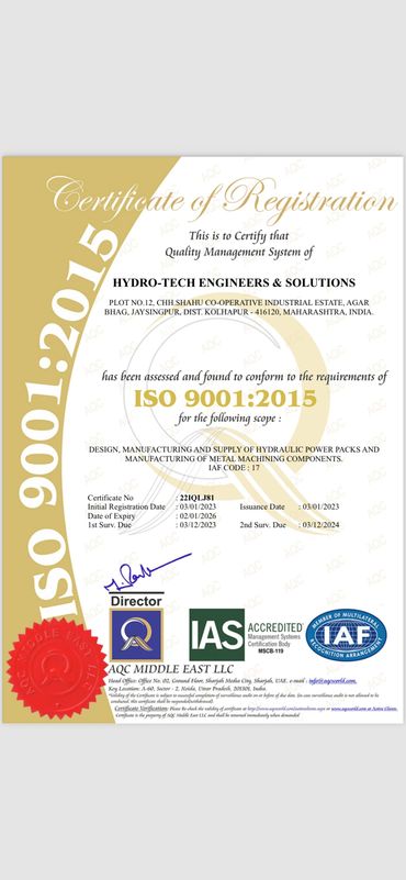 ISO 9001:2015
Hydrotech Engineers And Solutions