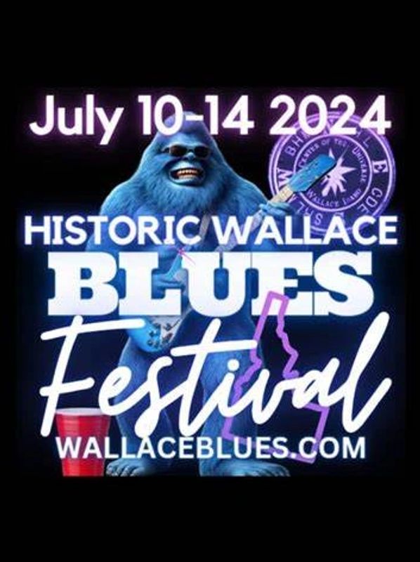 Poster for 2024 Historic Wallace Blues Festival.