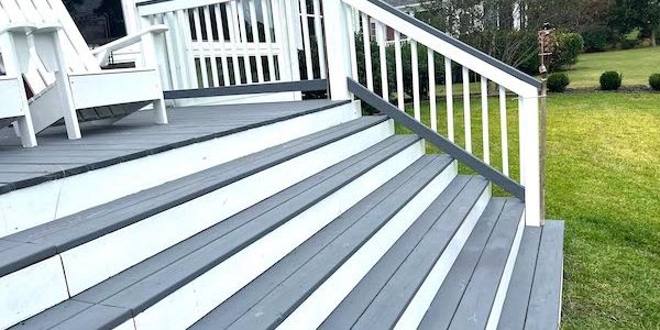 Deck and stairs painted