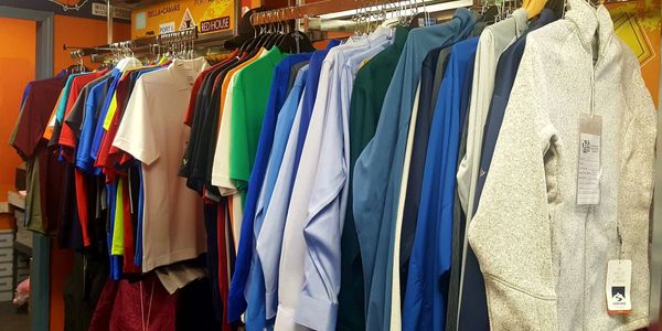 Multiple apparel options from hundreds of brands including Nike, Storm Creek, The North Face, Eddie Bauer, Under Armour, Sport Tek, Pennant & Gildan