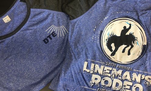 Sport Tek shirts screen printed for DTE in Michigan