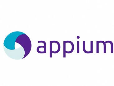 Appium logo with a blue and purple circular design.
