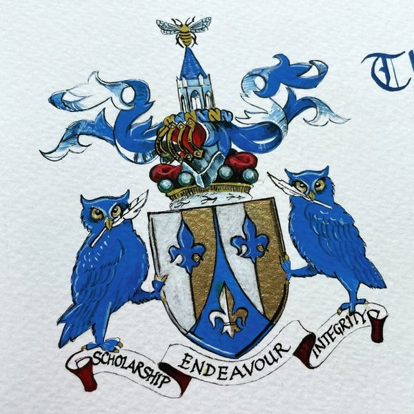 coat of arms original hand painted artwork by Kate Downey by Kate Downey Art katedowneyart