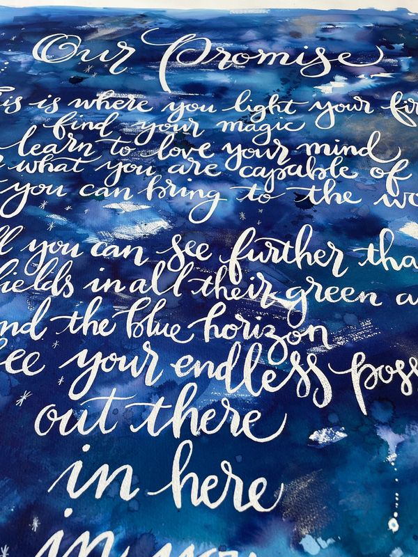 original hand written calligraphy by Kate Downey Art by Kate Downey Art katedowneyart