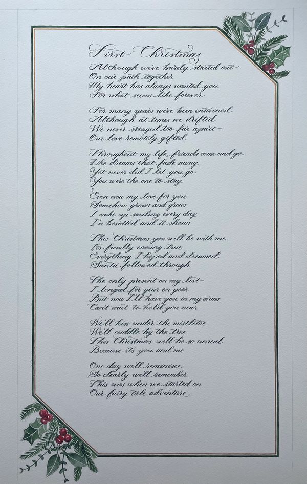 original hand written calligraphy by Kate Downey Art