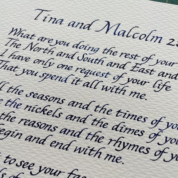 original hand written calligraphy by Kate Downey Art by Kate Downey Art katedowneyart