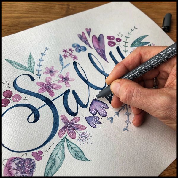 Kate Downey Calligraphy hand Brush lettering Watercolours modern calligraphy bespoke commission uk