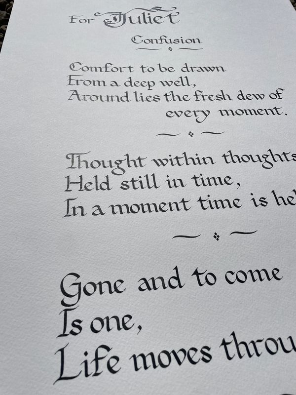 original hand written calligraphy by calligrapher Kate Downey Art by Kate Downey Art katedowneyart