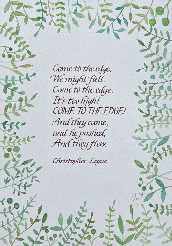 original hand written calligraphy by calligrapher Kate Downey Art katedowneyart