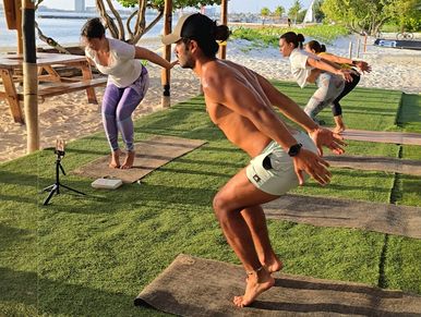 beach yoga playa power ejercicio puerto cancun
