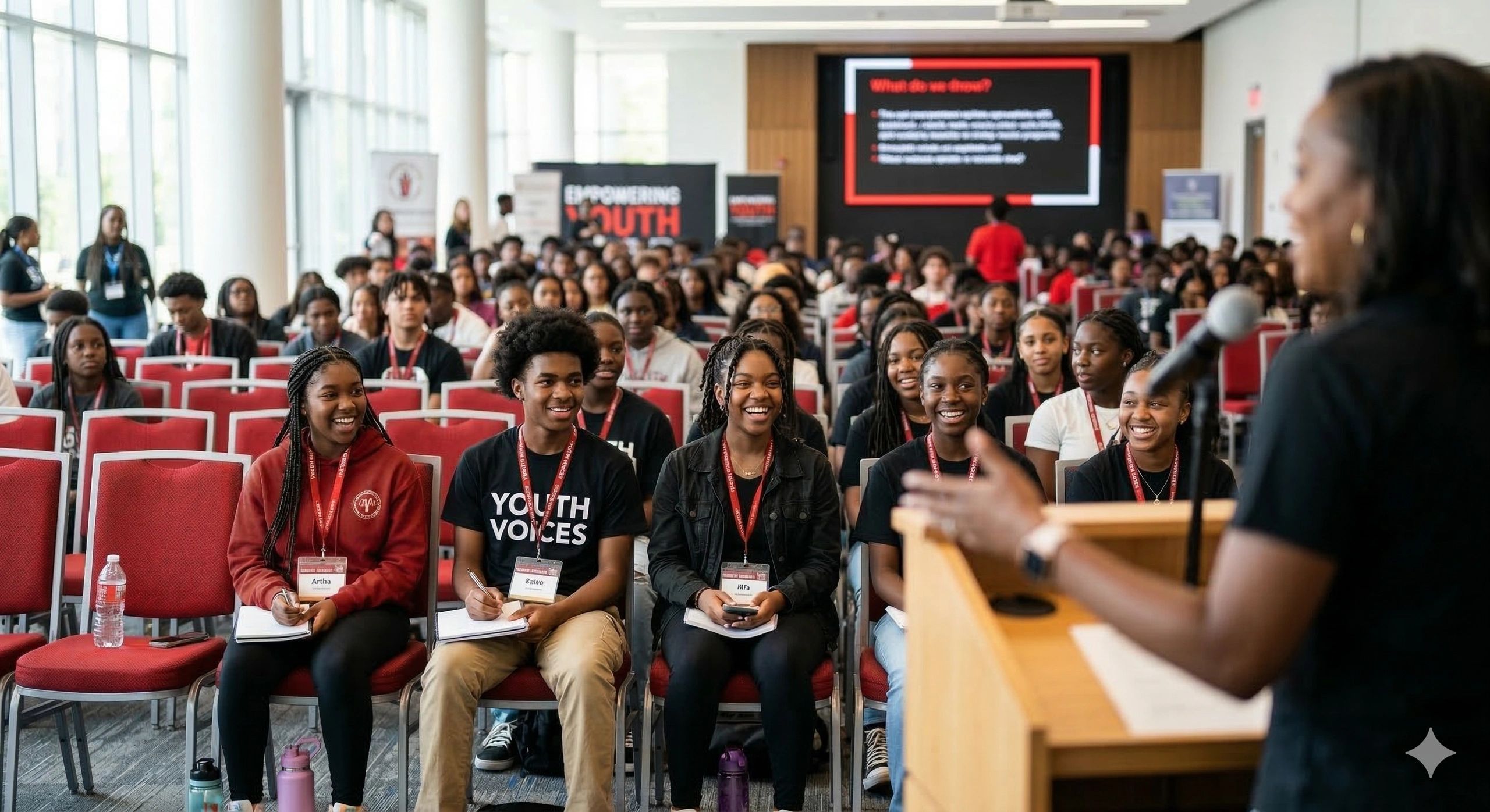 Youth sitting in a conference