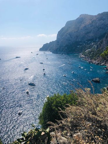 Capri island and yachts