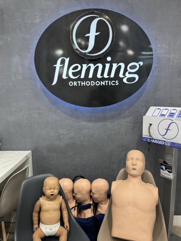 Medical training mannequins at Fleming Orthodontics.