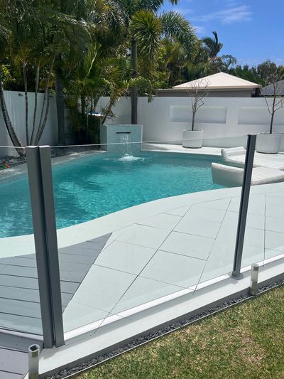 Glass Pool Fence & water feature