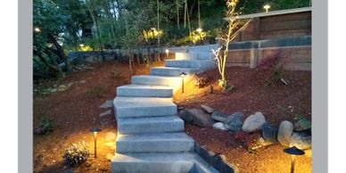 Concrete wall, counter tops, steps and drive ways.