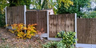 Concrete Slotted Posts Barnack with Closeboard Panels
