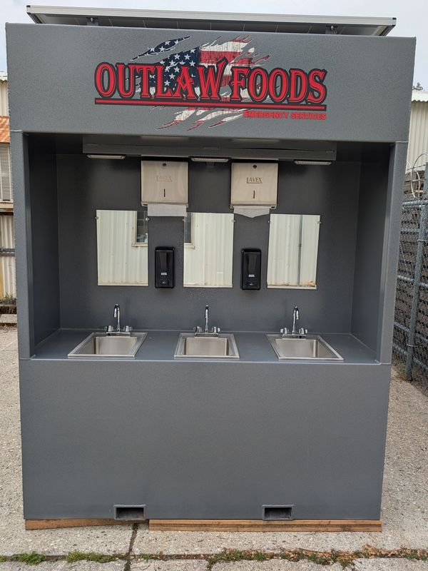 6 basin , self contained hand washing sink.