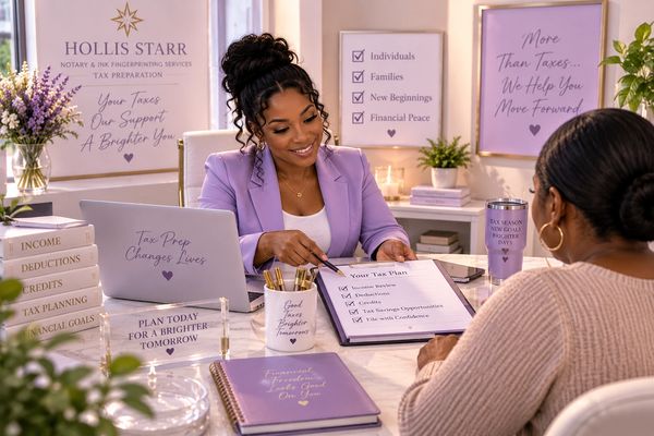 Notary, Atlanta Georgia, Ink Fingerprinting, Tax Preparation, Loan signing agent, Local tax preparer