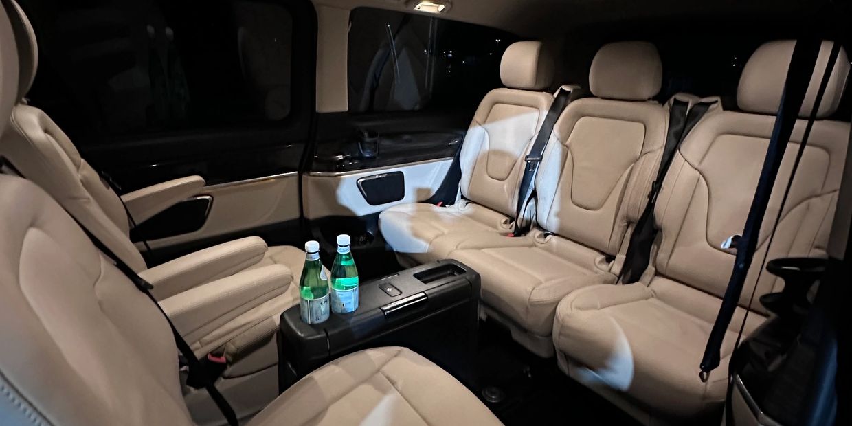 Interior of one of the Mercedes V-Class