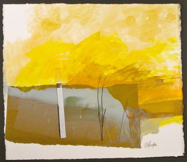 Aspen Series - # DS003 | 23” x 20” | Oil, tissue, mixed media collage on paper