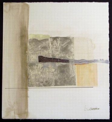 Cliff Series - # DS007 | 20” x 20” | Oil, gold leaf, mixed media collage on canvas