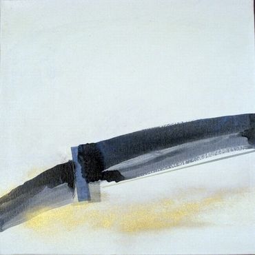 Snow Tracks - # DS010 | 20” x 20” | Oil, mixed media, collage on canvas