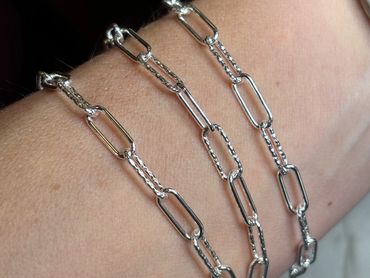 Custom silver clasp-free permanent jewelry in Osseo, MN