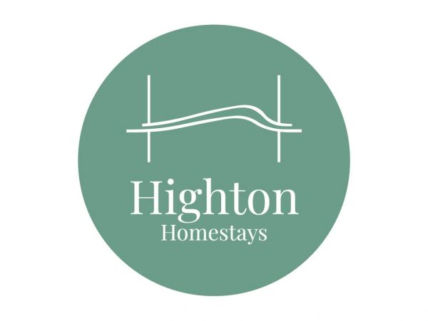 Logo of Highton Homestays with a bridge design in a green circle.