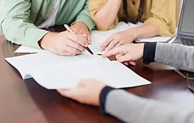 Buyer reviewing purchase agreement