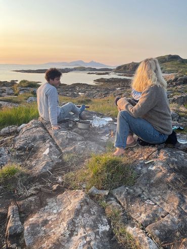Sunset beach views out to Inner Hebrides