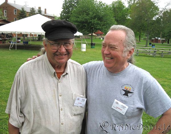Randy McDaniel, blacksmith, with Frank Turley, his mentor and good friend