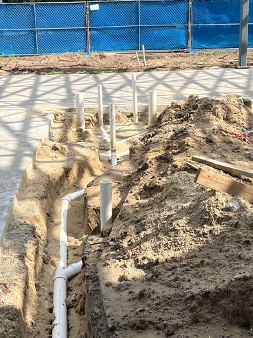 This perfectly laid out underground plumbing system for a residential new construction project.