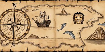 Treasure map from downloadable pirate murder mystery party kit, "The Captain Morgan Mystery."